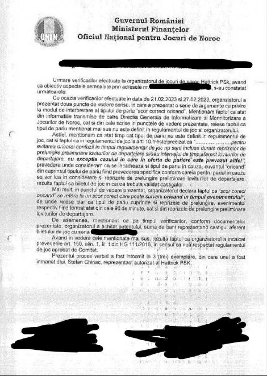 Inspectorii au făcut verificări la CP pe 21 și pe 27 februarie 2023 și au aplicat sancțiunea pe 1 martie