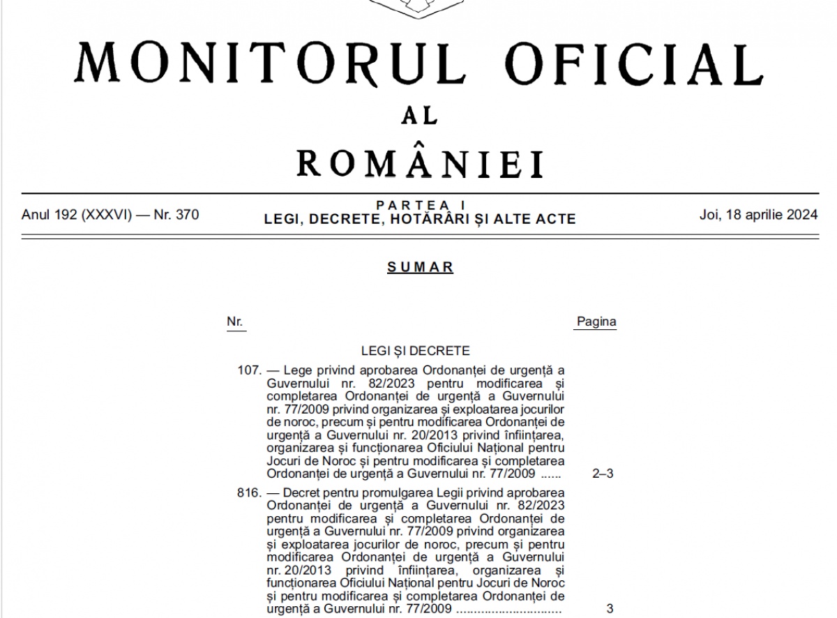 Legea care elimină păcănelele din localitățile mici, în Monitorul Oficial