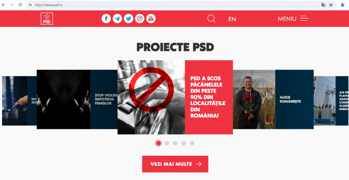 Captură de pe site-ul psd.ro