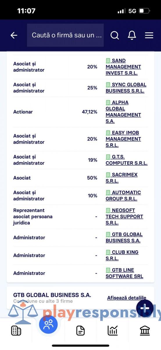 Procesomanul Ghețu și firmele în care este conectat
