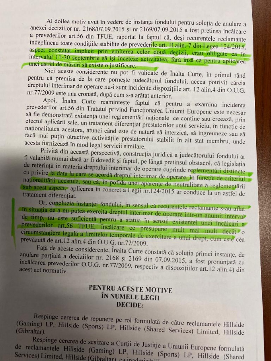 7 ani de la cel mai mare scandal de pe piața jocuri de noroc din România. Cum a motivat instanța faptul că bet365 nu avea voie să funcționeze în perioada 11-30 septembrie