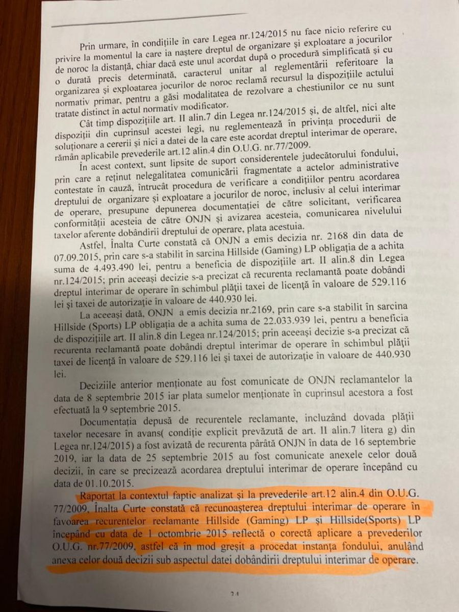 7 ani de la cel mai mare scandal de pe piața jocuri de noroc din România. Cum a motivat instanța faptul că bet365 nu avea voie să funcționeze în perioada 11-30 septembrie