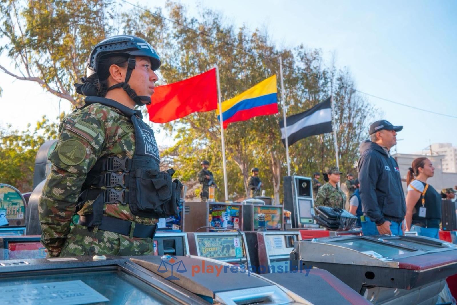 Operațiune majoră în Barranquilla împotriva aparatelor de slot ilegale. Au fost confiscate 157 de păcănele