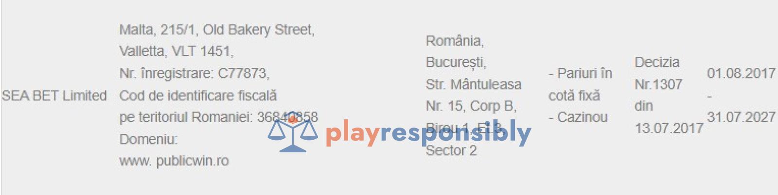 Sea Bet / PublicWin: ONJN refuză să ne returneze garanția de 7.000.000 de euro