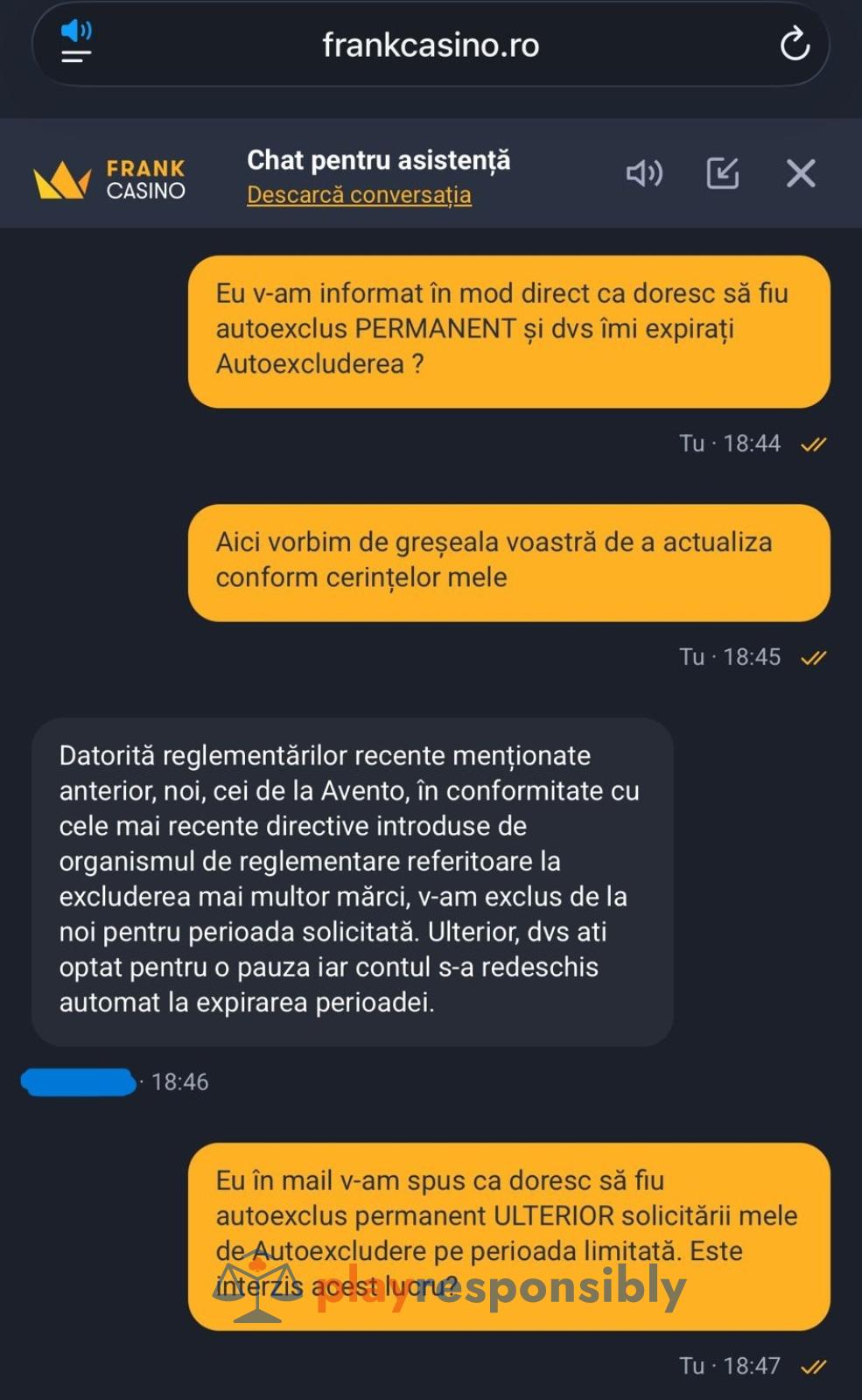 Frank Casino nu cedează la rugăminți