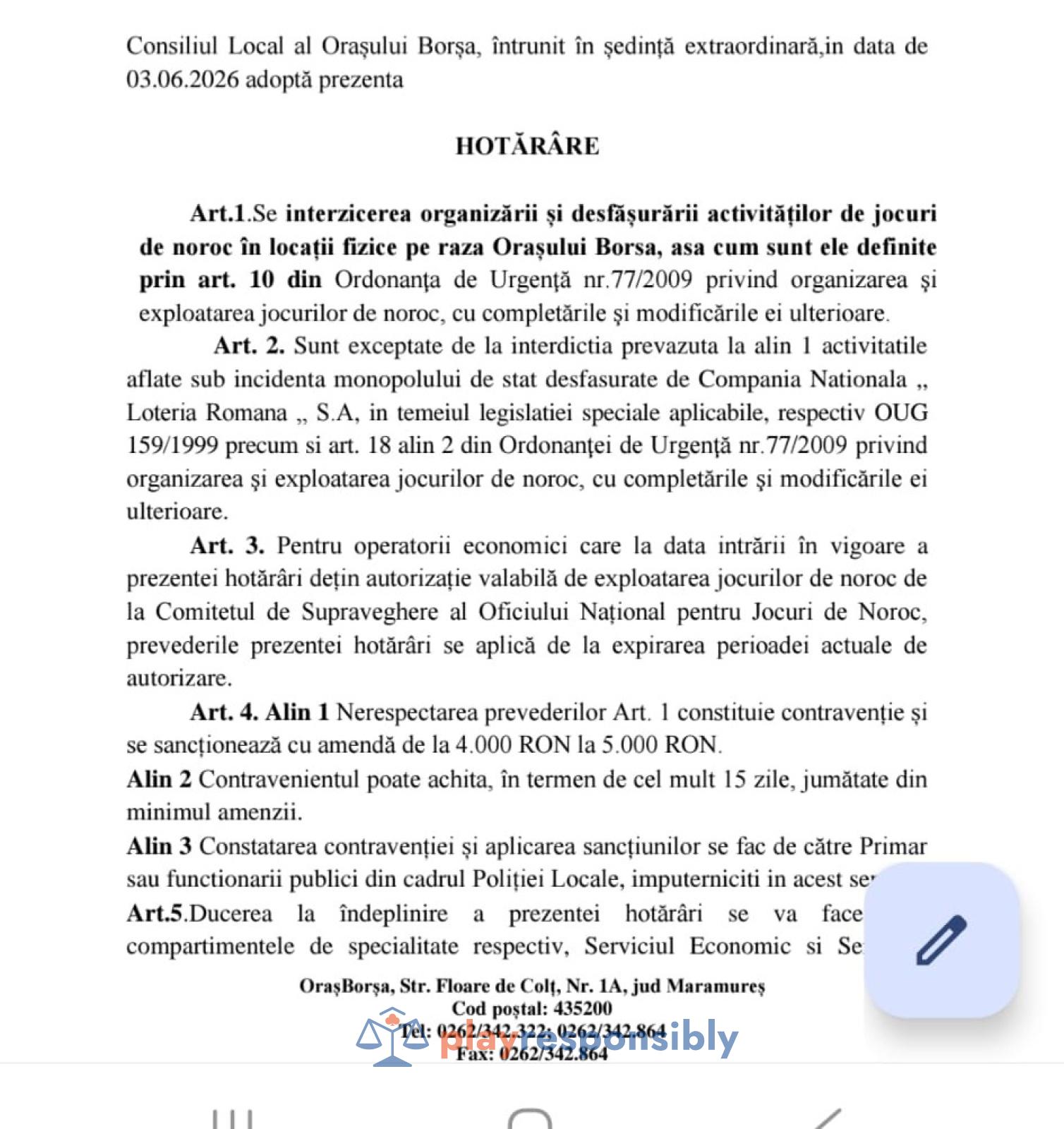 Borșa a pus lacătul pe păcănele, dar nu se atinge de Loterie