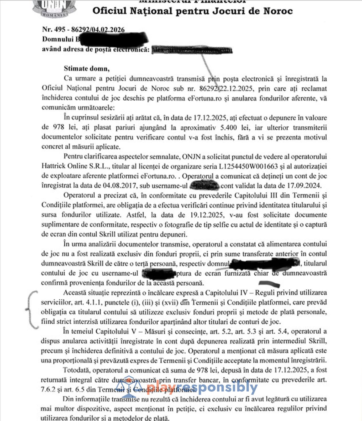După o depunere pe Skrill, Fortuna l-a lăsat pe un jucător fără 5.400 de lei 