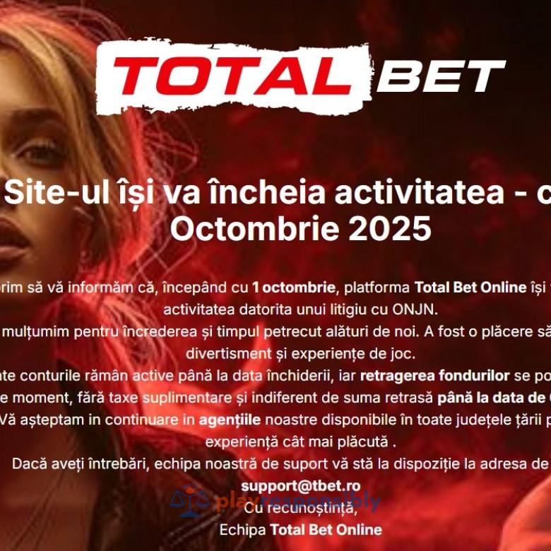 Anunțul celor de la Total Bet