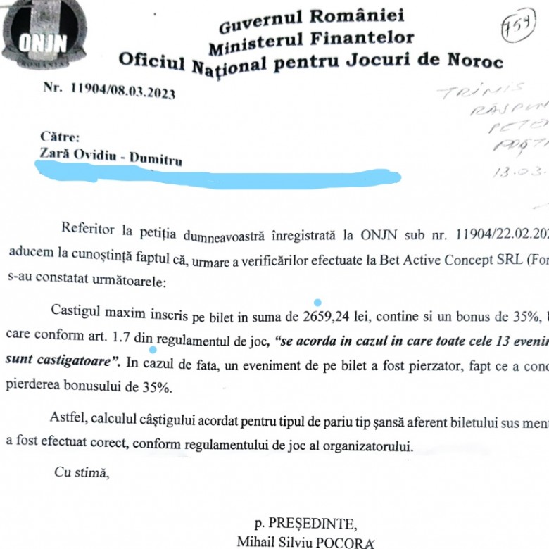Răspunsul ONJN pentru jurnalistul Ovidiu Zară